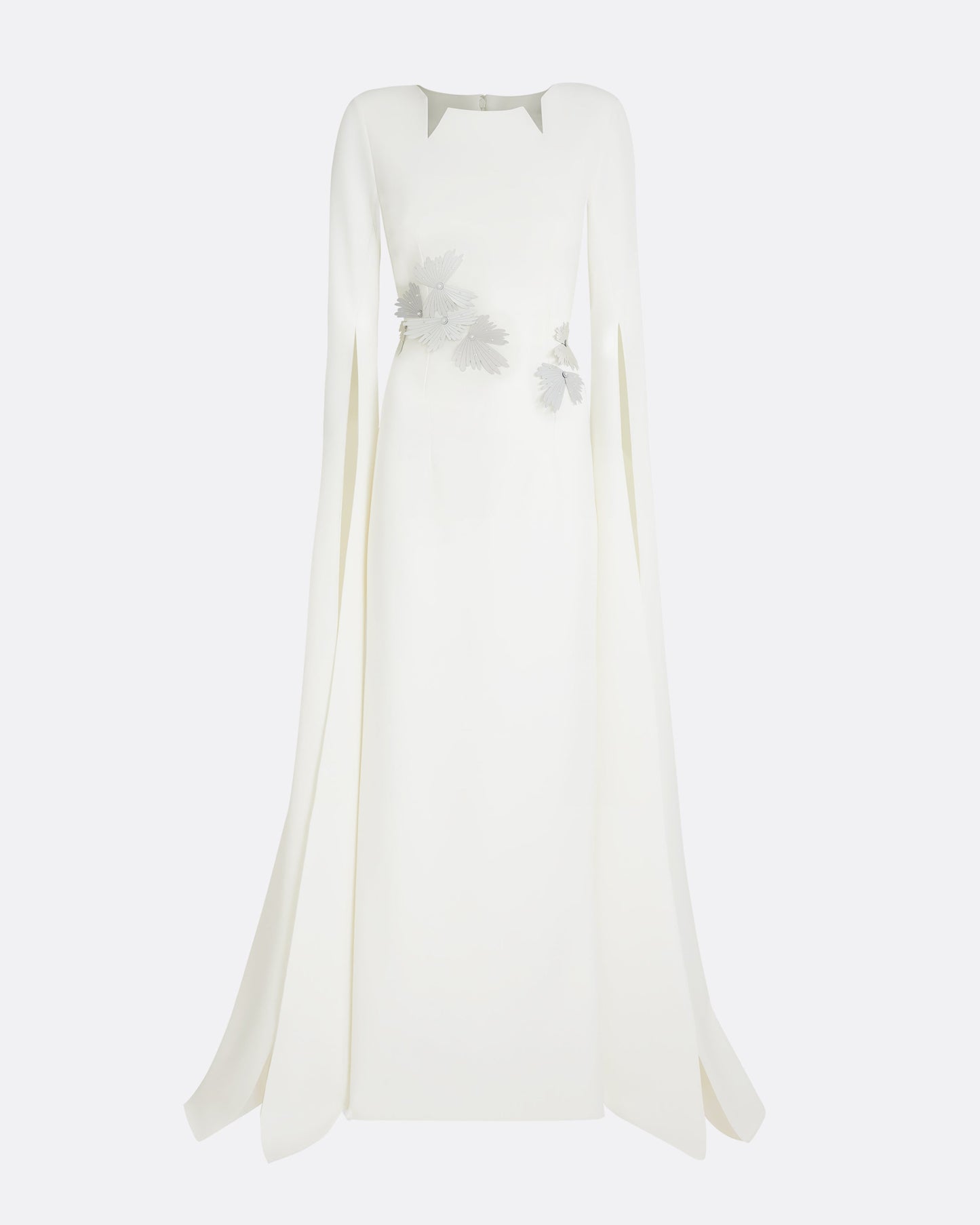 Talin Embroidered Ivory Long Dress