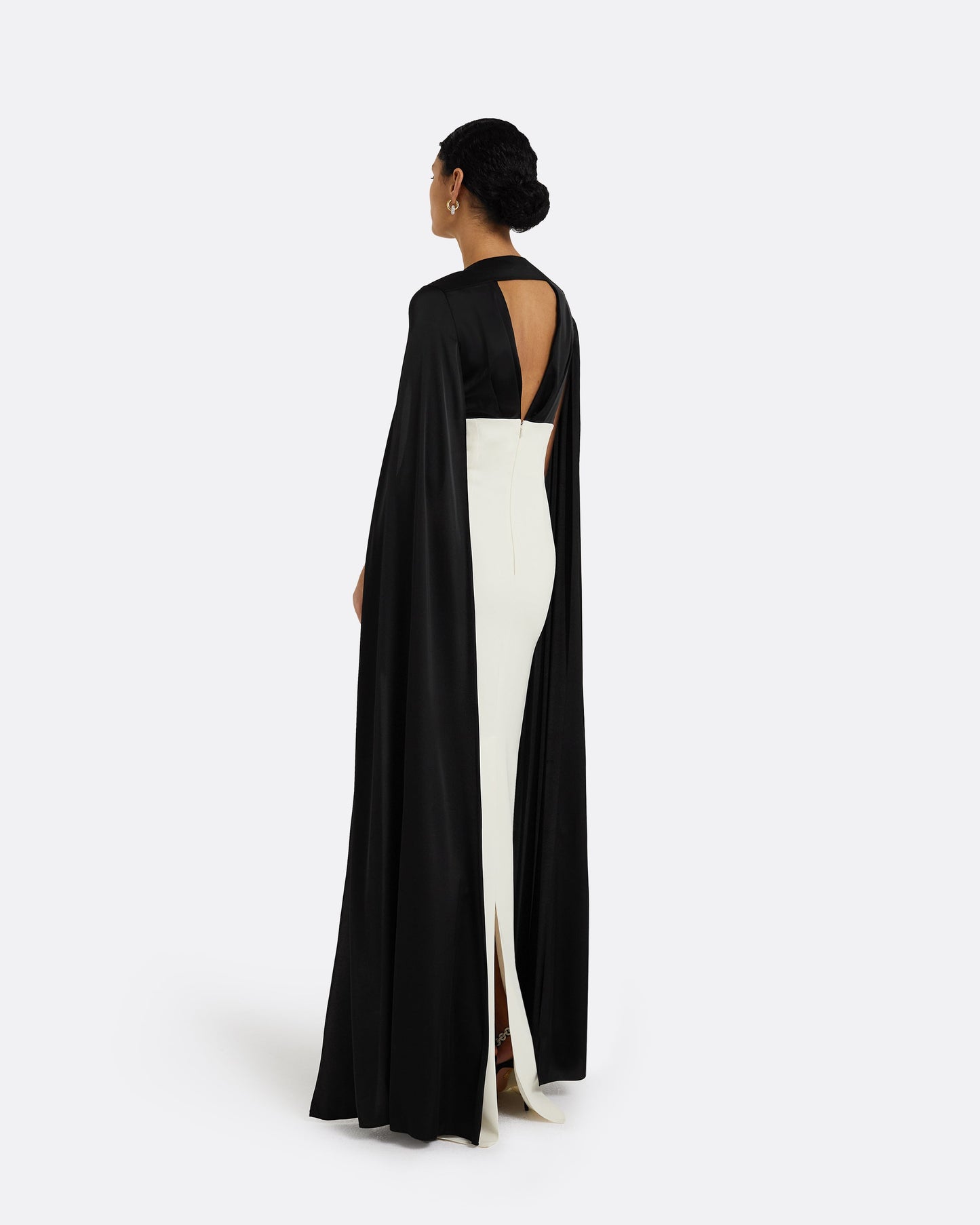 Angelina Ivory & Black Long Dress