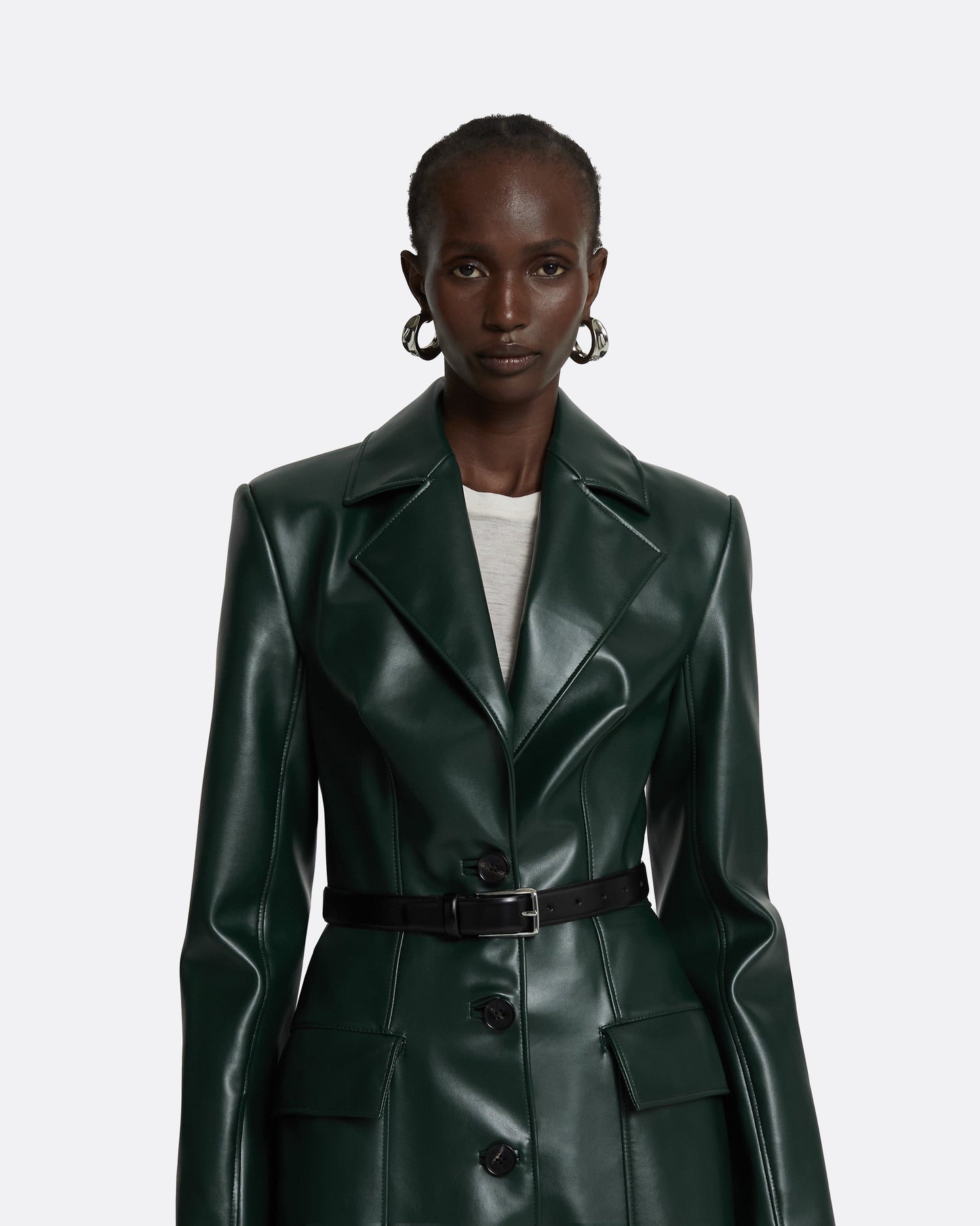 Willow Darkest Spruce Vegan Leather Coat