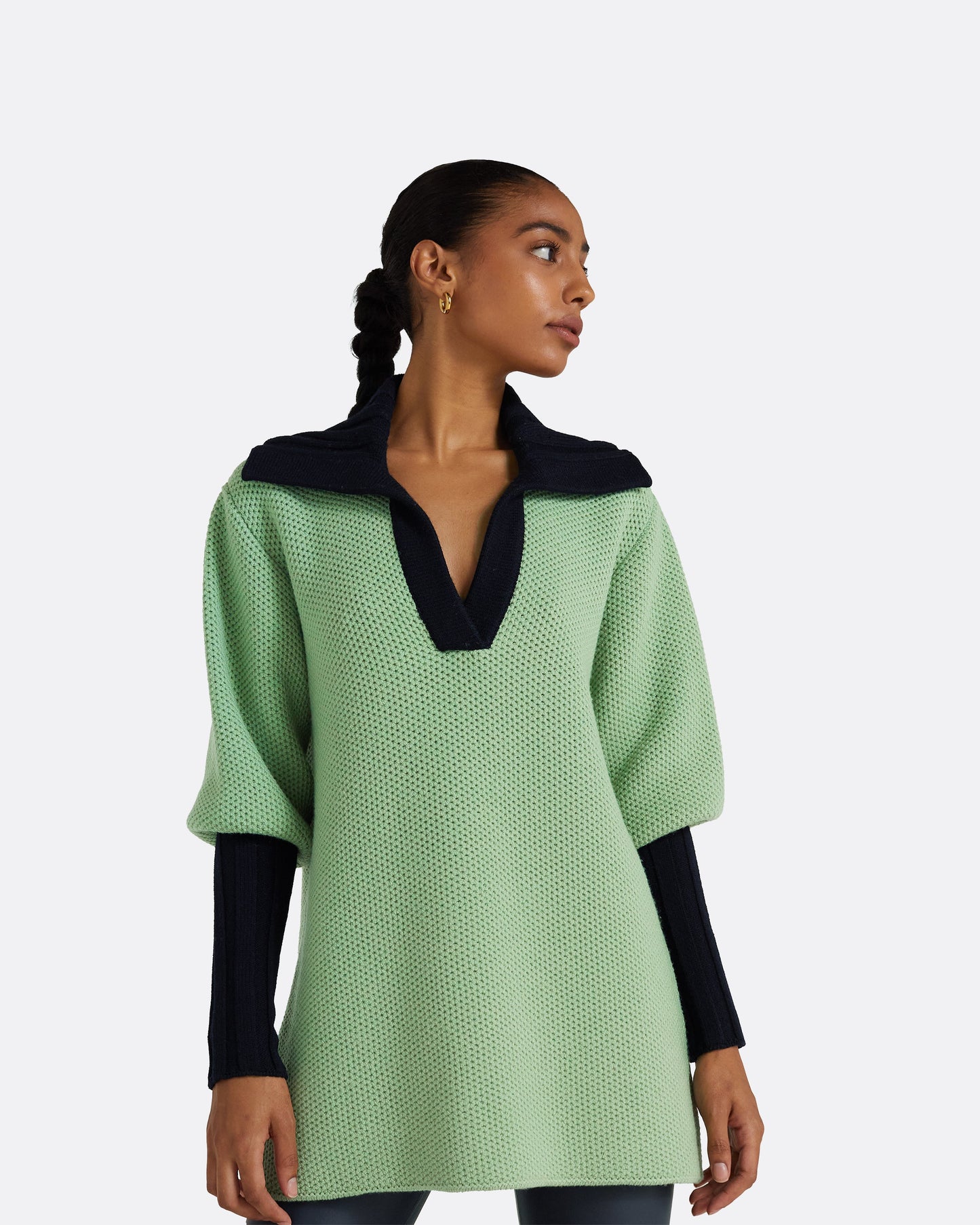 Leonie Sage & Navy Knit