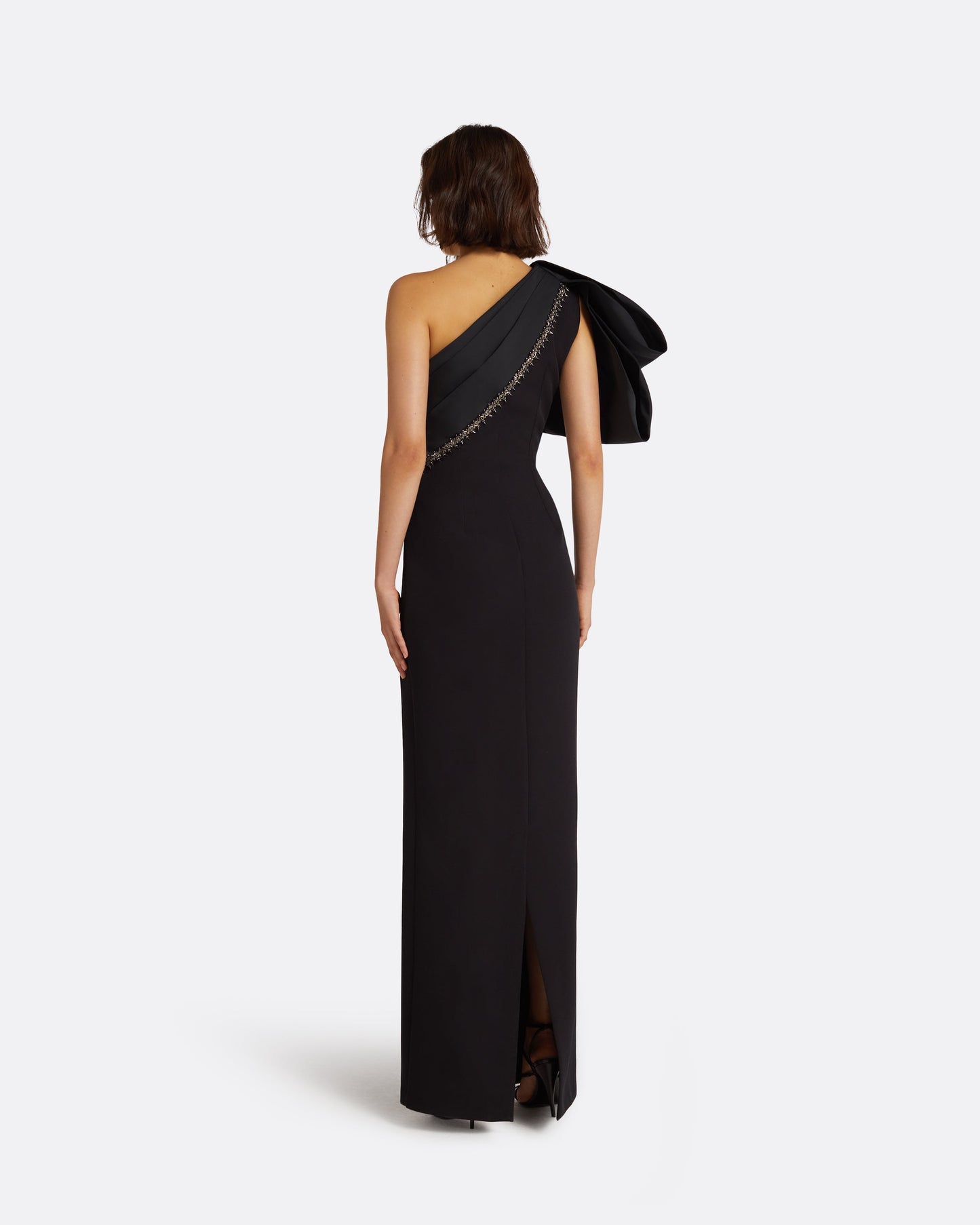Maelys Embroidered Black Long Dress