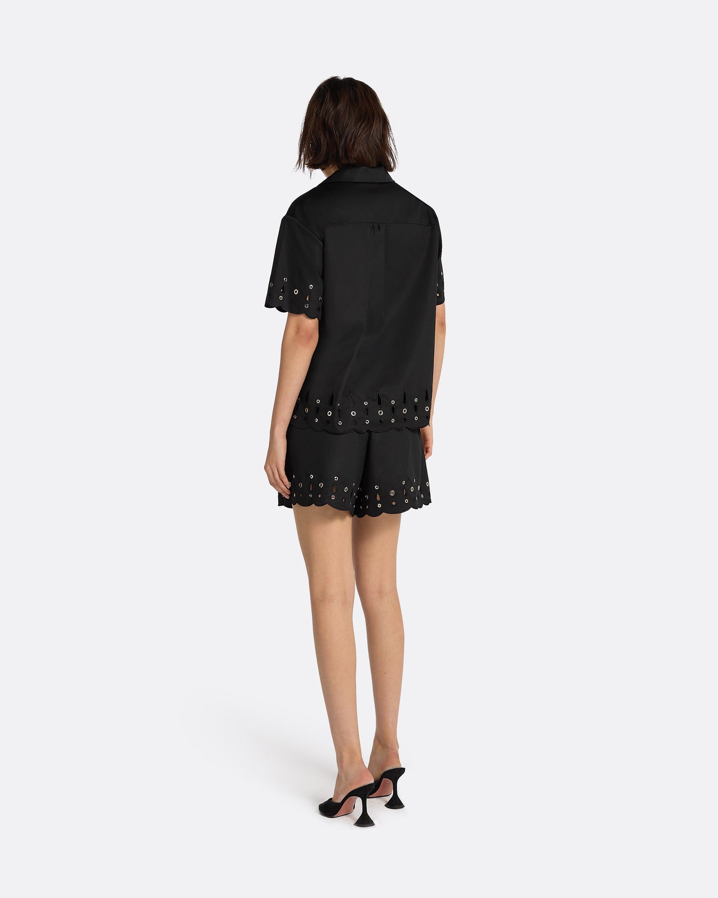 Raya Black Cotton Shorts