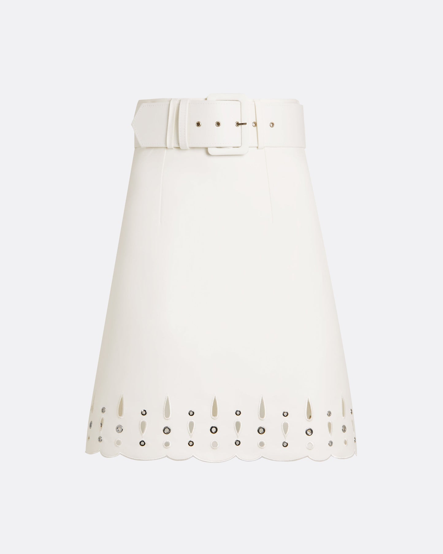 Zamber Ivory Cotton & Silver Skirt