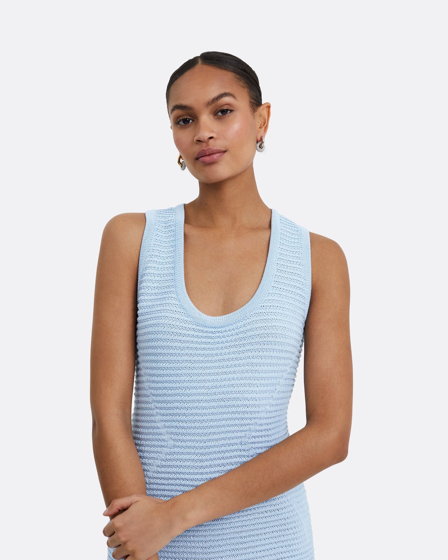 Klaudette Azurra Crochet Midi Dress