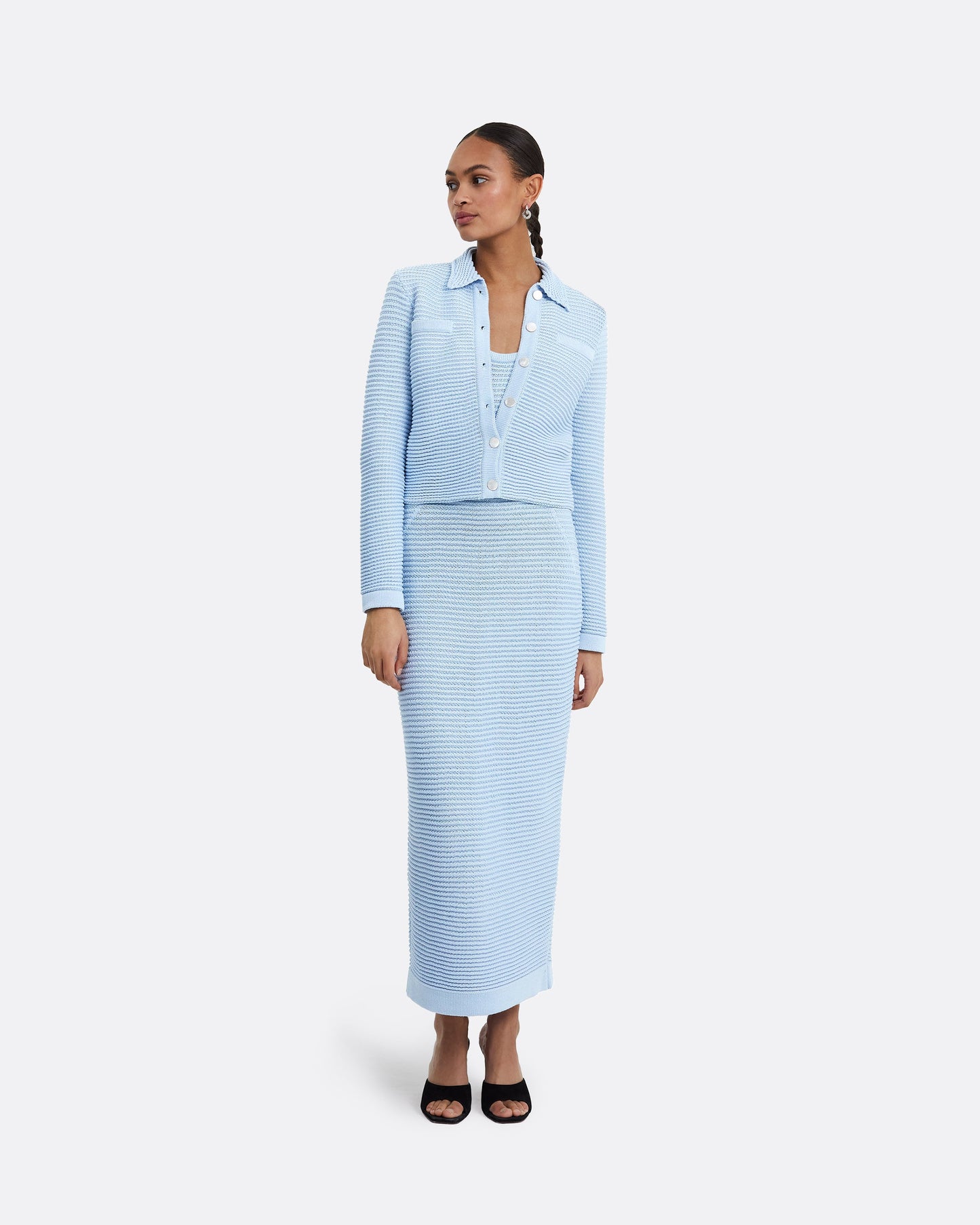 Klaudette Azurra Crochet Midi Dress