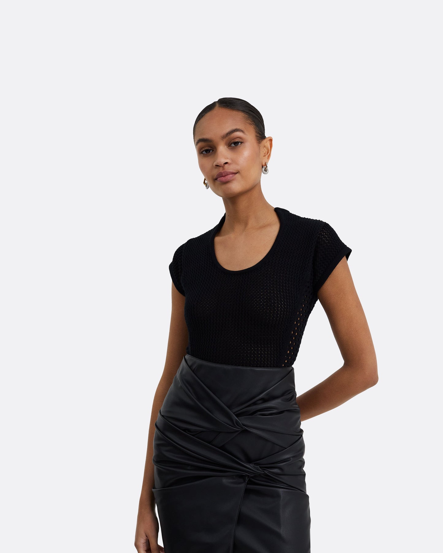 Karly Black Knit Top