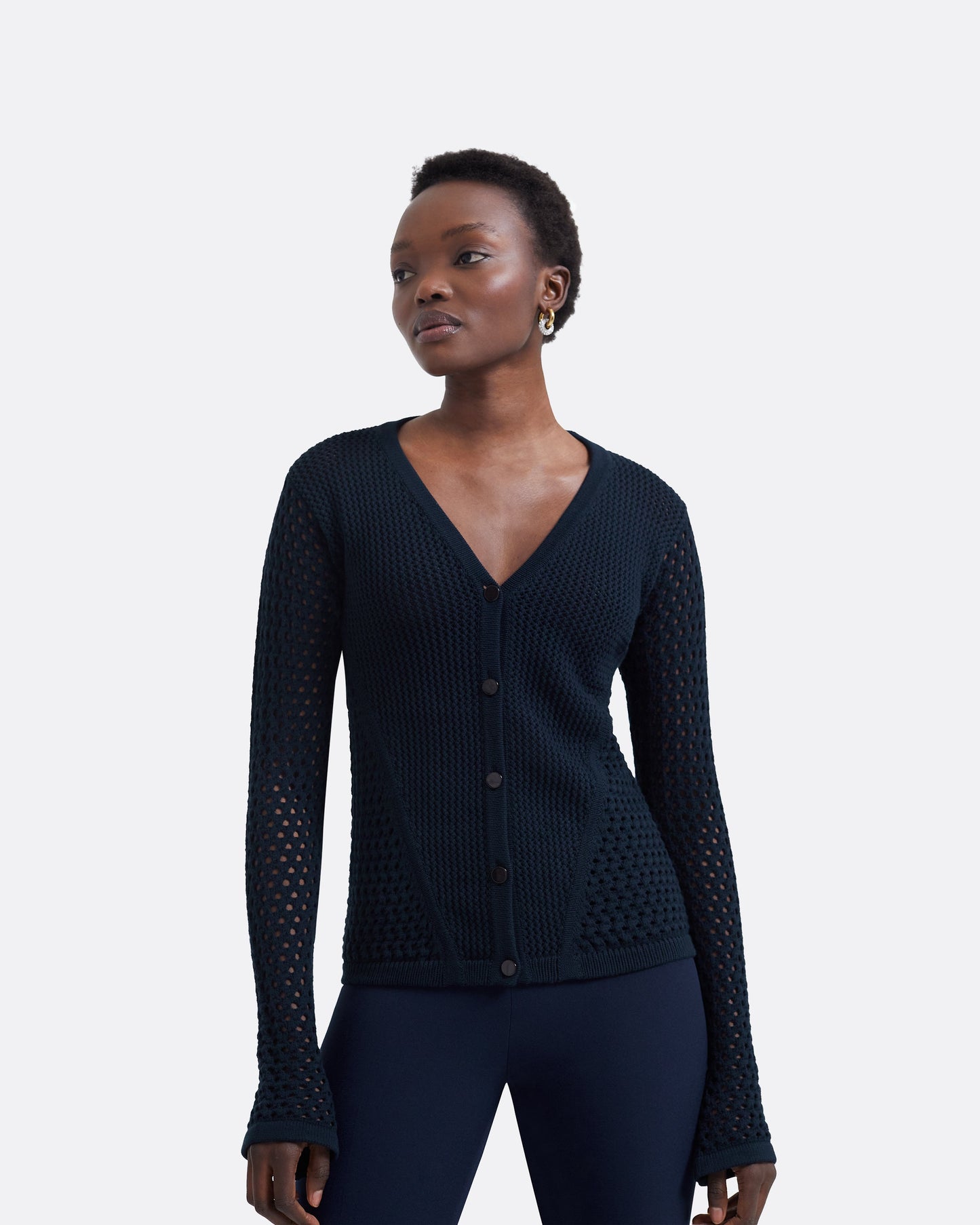 Keziah Navy Knit Top