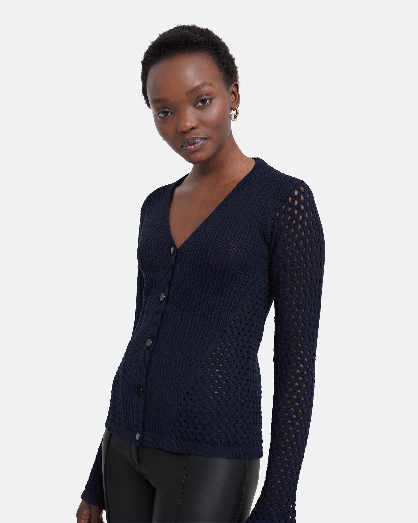 Keziah Navy Knit Top