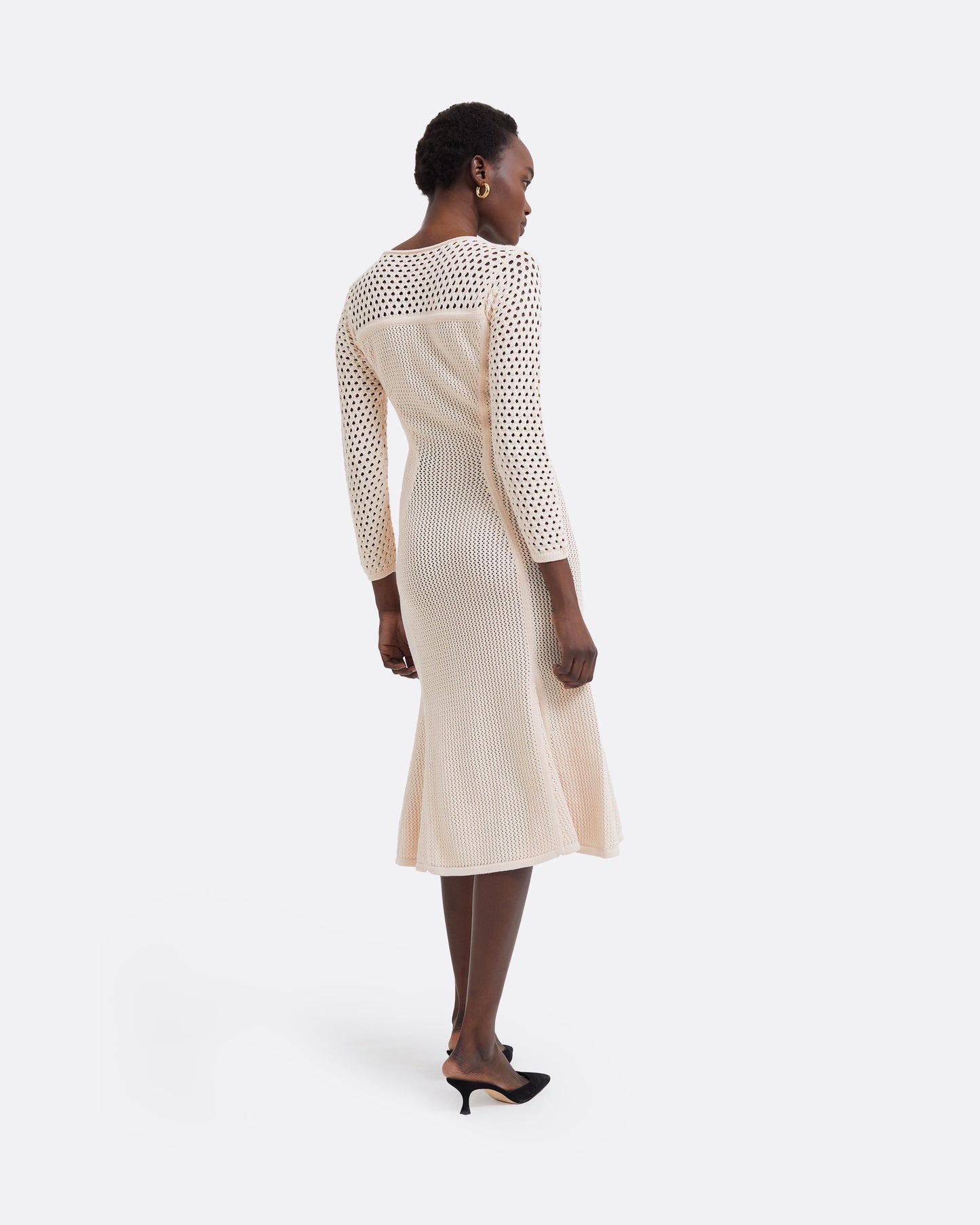 Klo Nouvelle Peach Knit Midi Dress