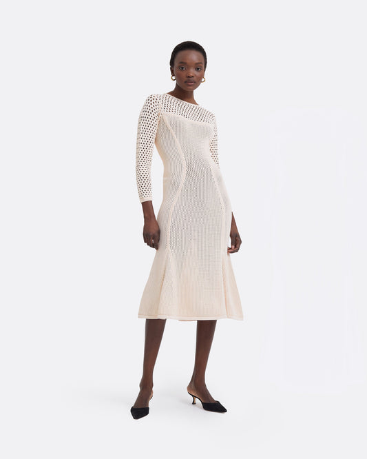 Klo Nouvelle Peach Knit Midi Dress