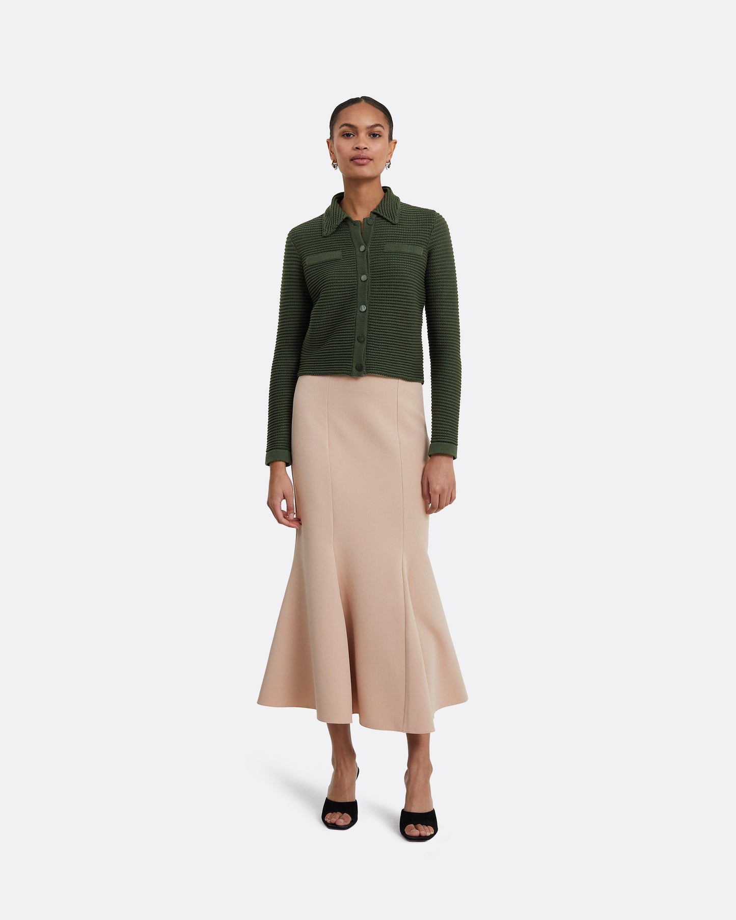 Artemis Olive Crochet Jacket