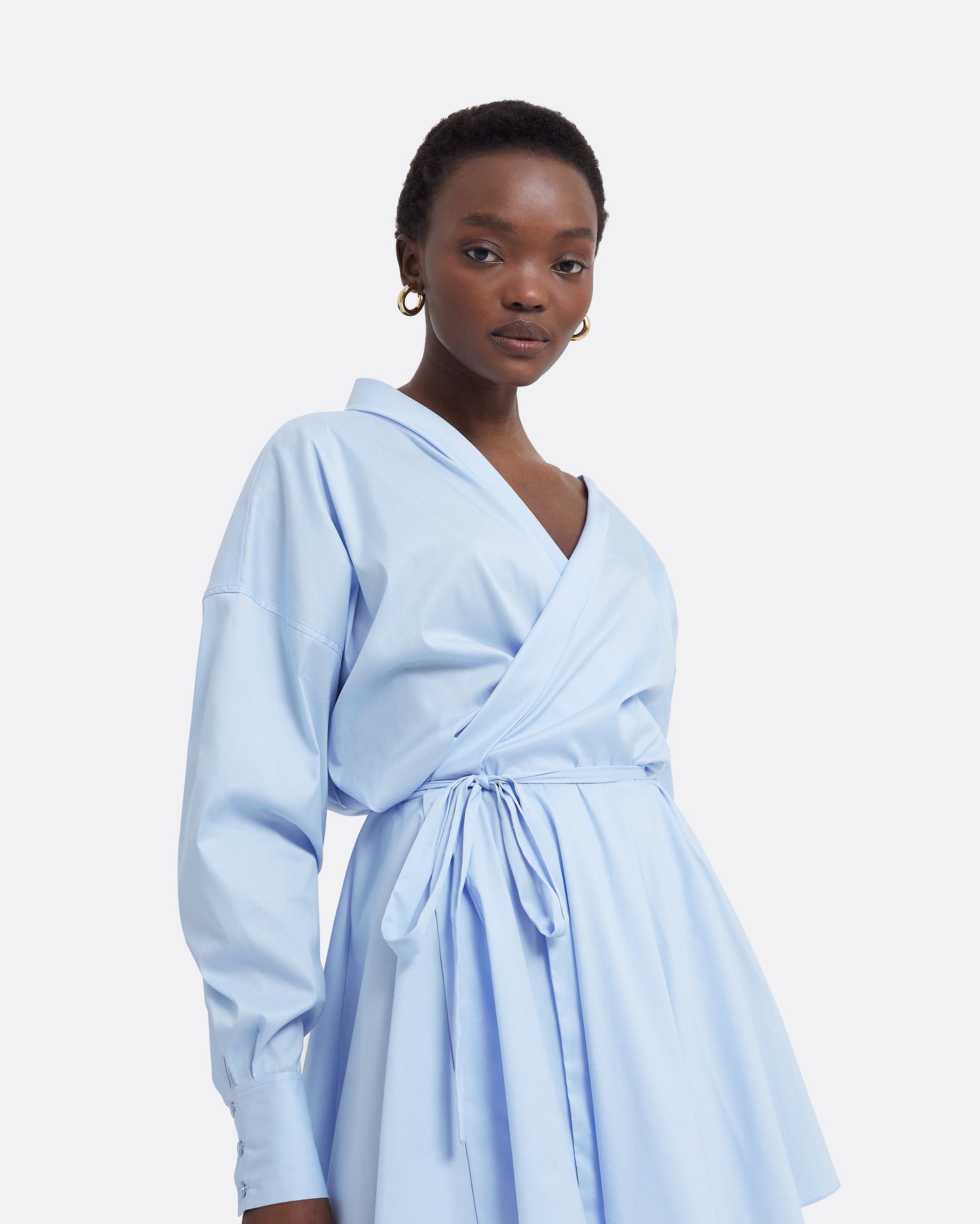 Dessie Blue Cotton Short Dress