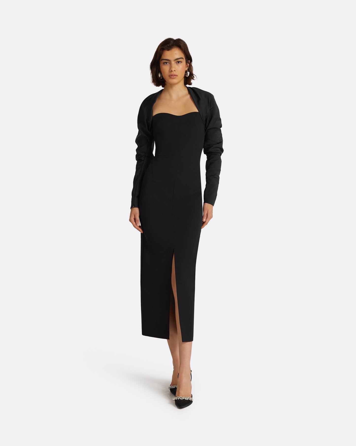 Romane Black Midi Dress