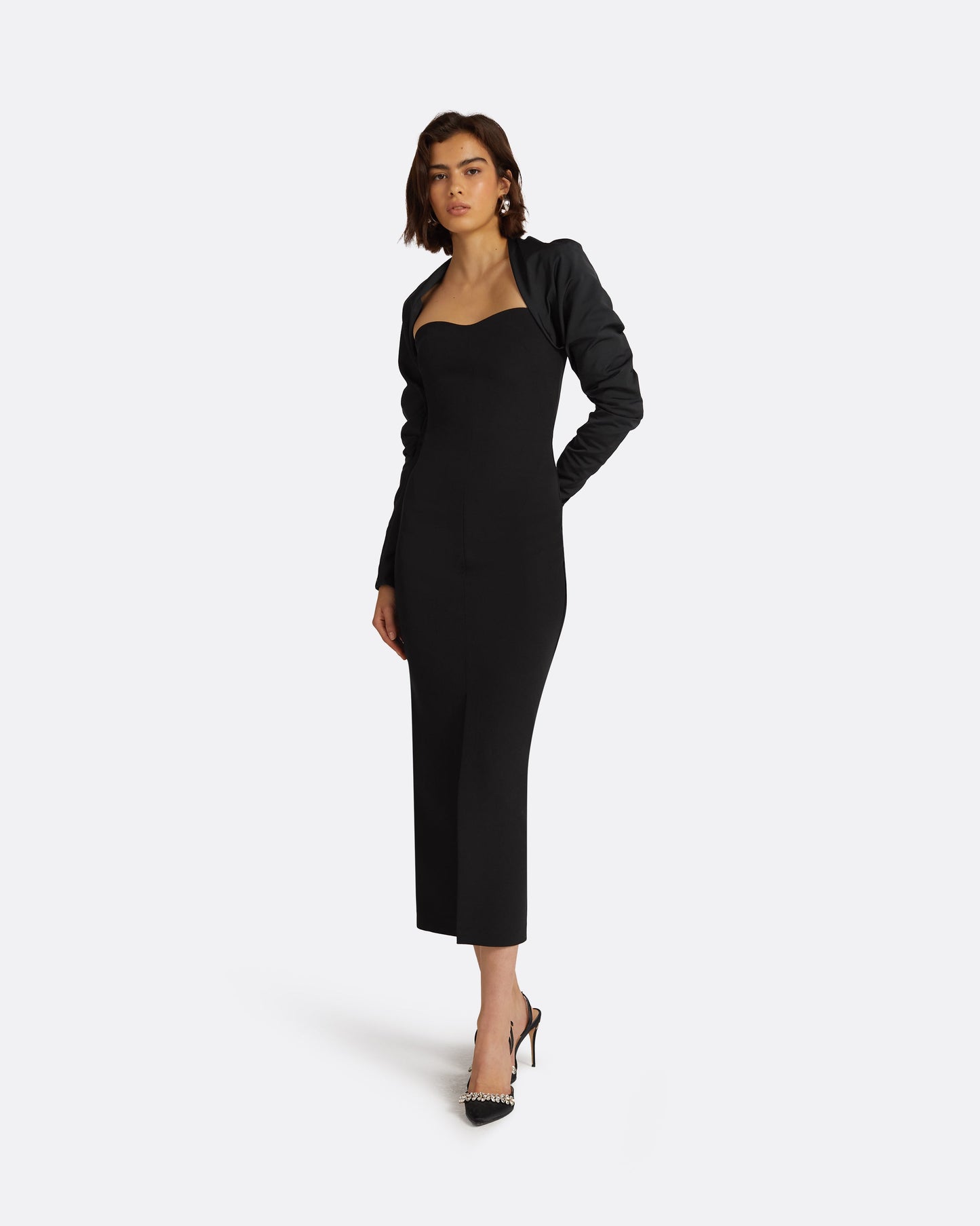 Romane Black Midi Dress