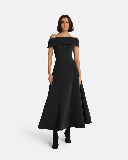 Kristiana Black Midi Dress