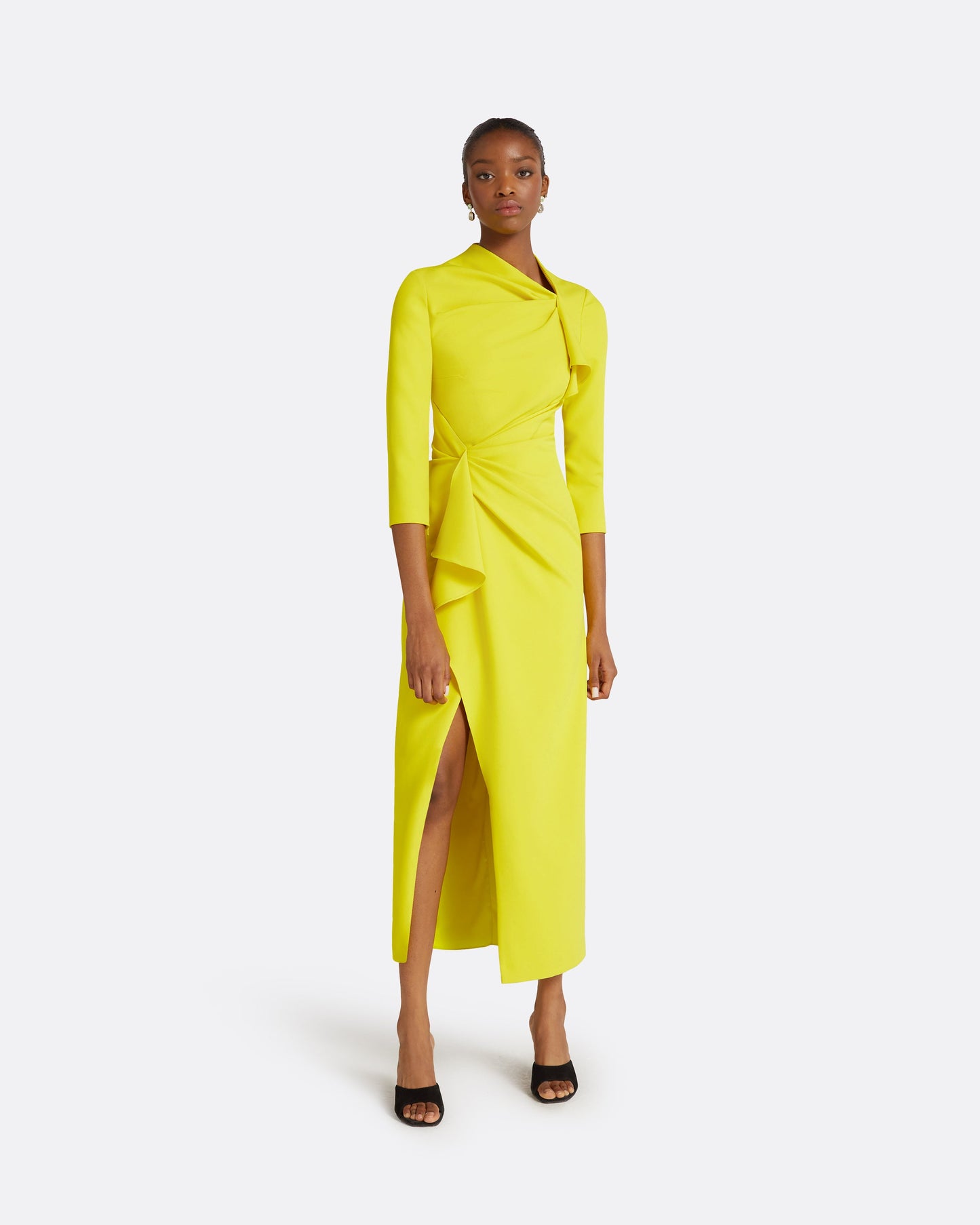 Avery Chartreuse Midi Dress