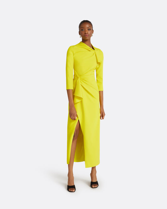 Avery Chartreuse Midi Dress