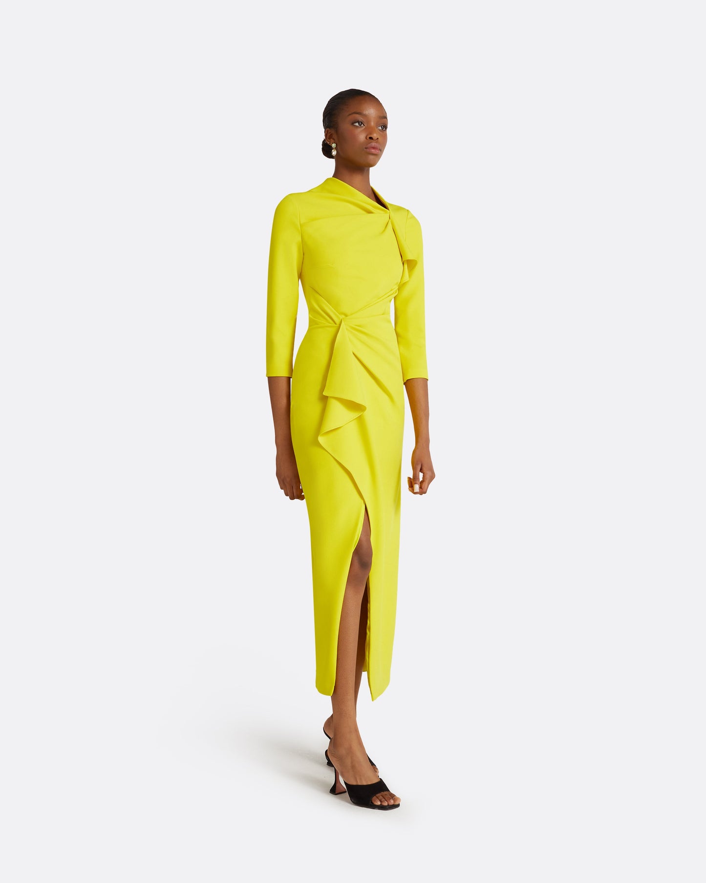 Avery Chartreuse Midi Dress