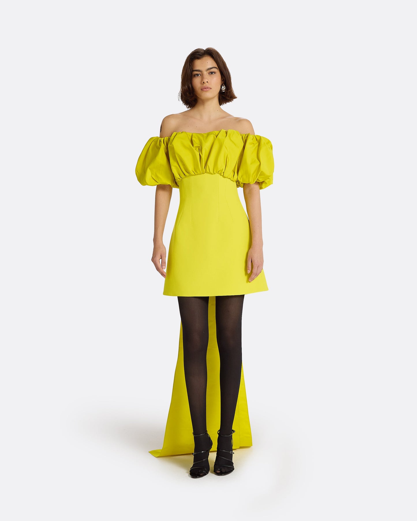 Lyana Chartreuse Short Dress
