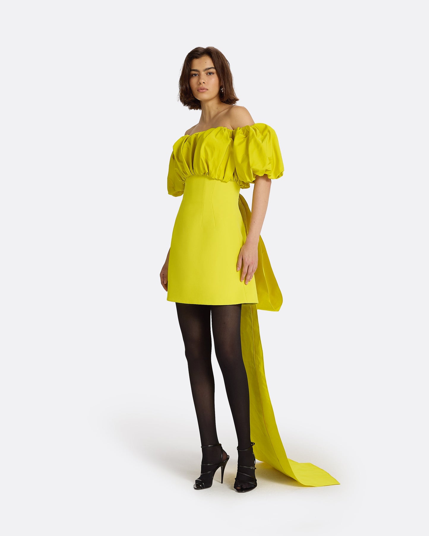 Lyana Chartreuse Short Dress