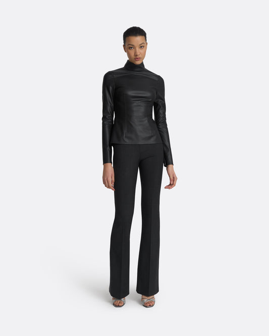 Trace Black Vegan Leather Top