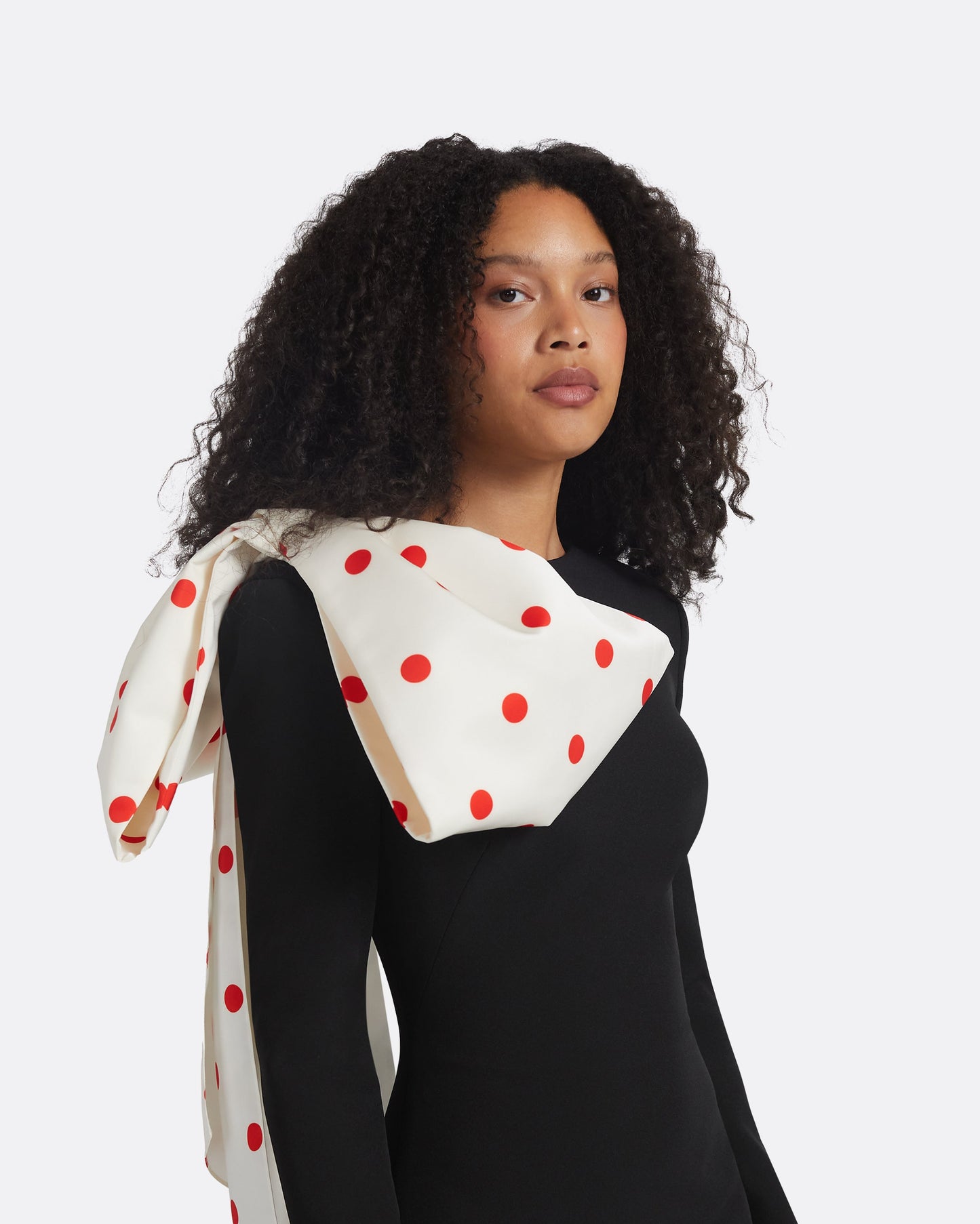 Ines Black & Egret/ Lacquer Red Long Dress