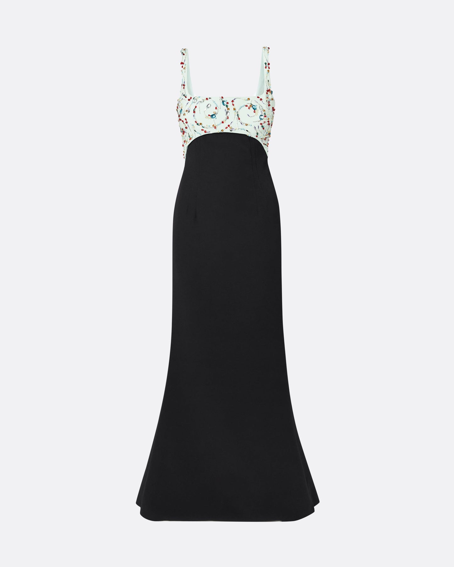 Ezda Black & Spearmint Long Dress