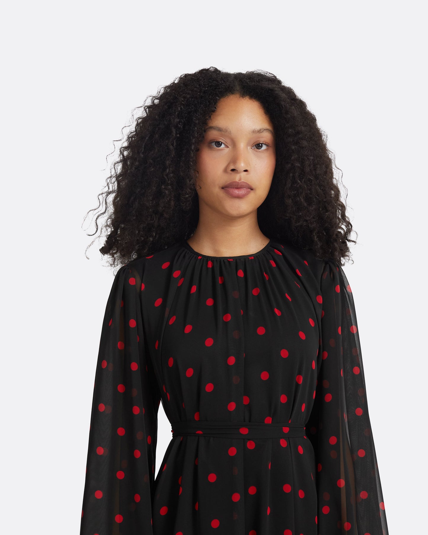 Affiyah Black & Lacquer Red Long Dress