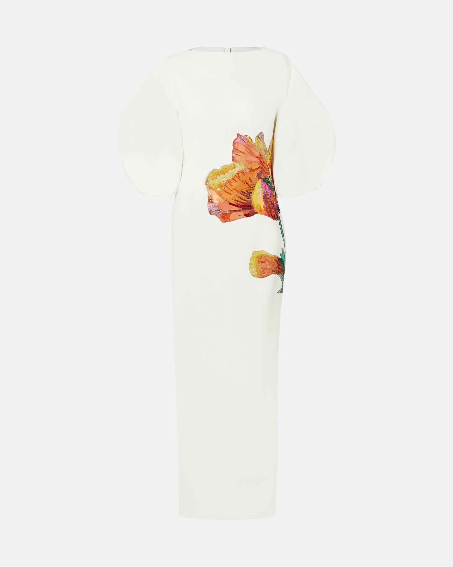 Amira Ivory & Poppy Field Embroidery Long Dress