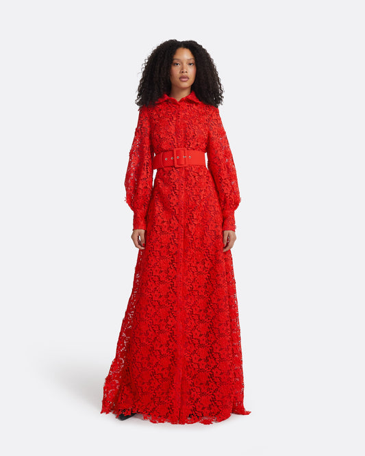Salma Lacquer Red Long Dress