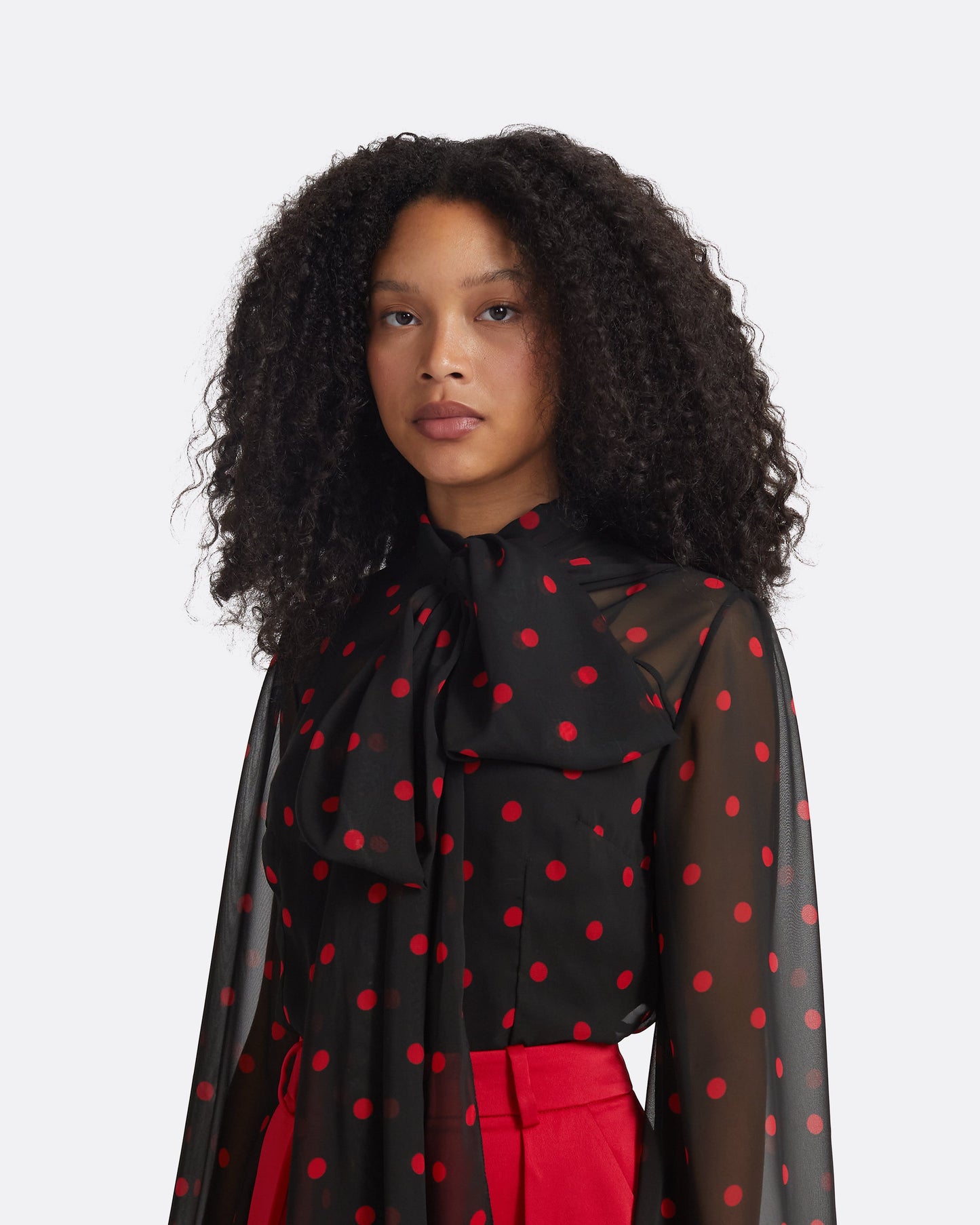 Delfinane Black & Lacquer Red Top