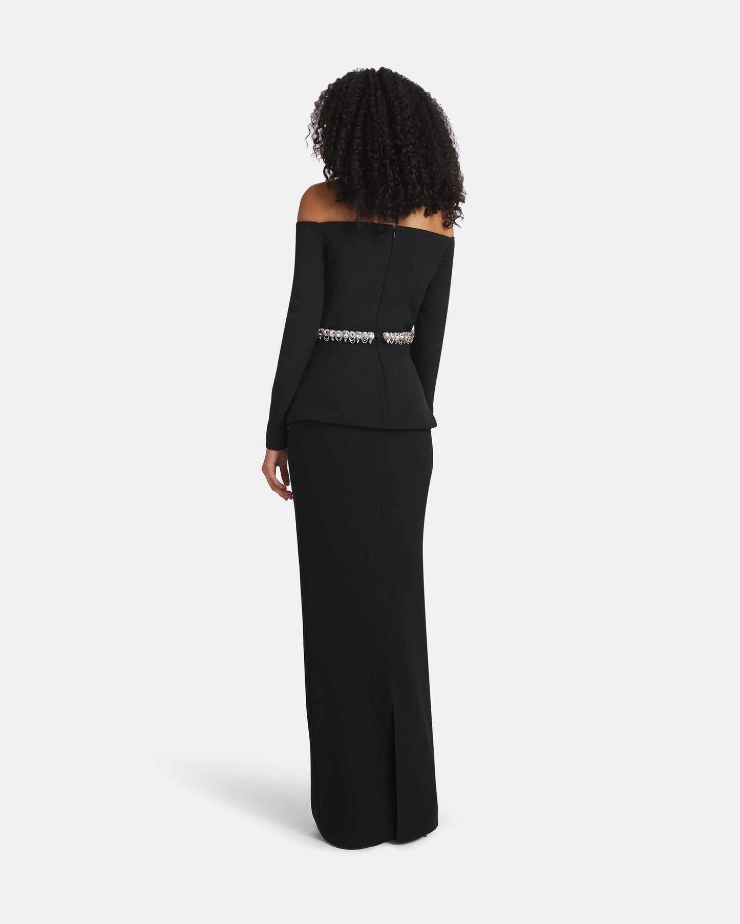 Brien Black Top With Embroidered Belt