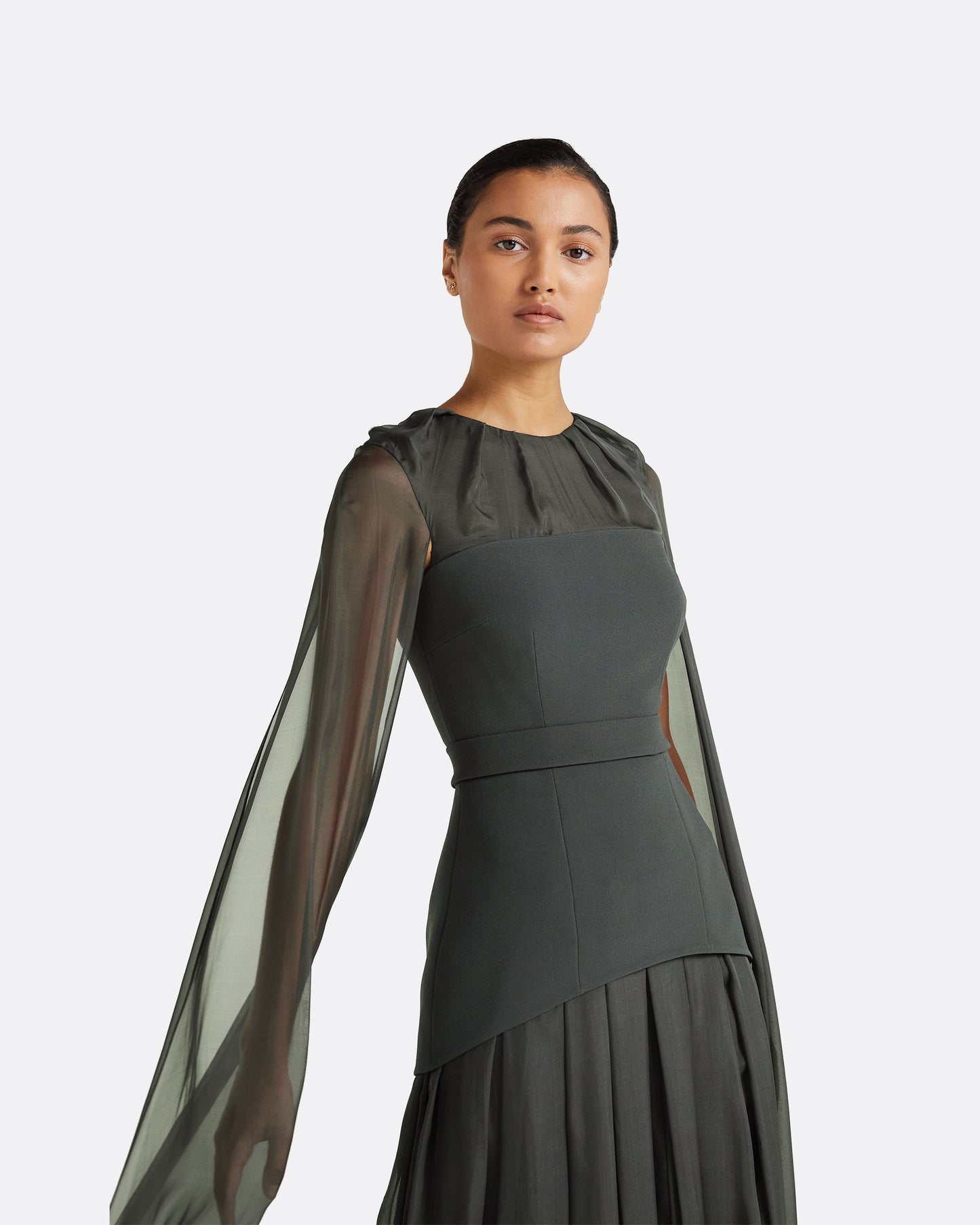 Gloria Graphite Long Dress