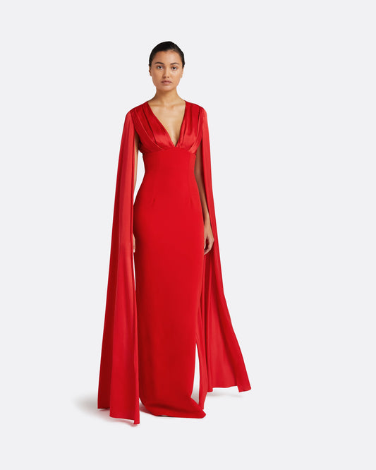 Angelina Cherry Red Long Dress