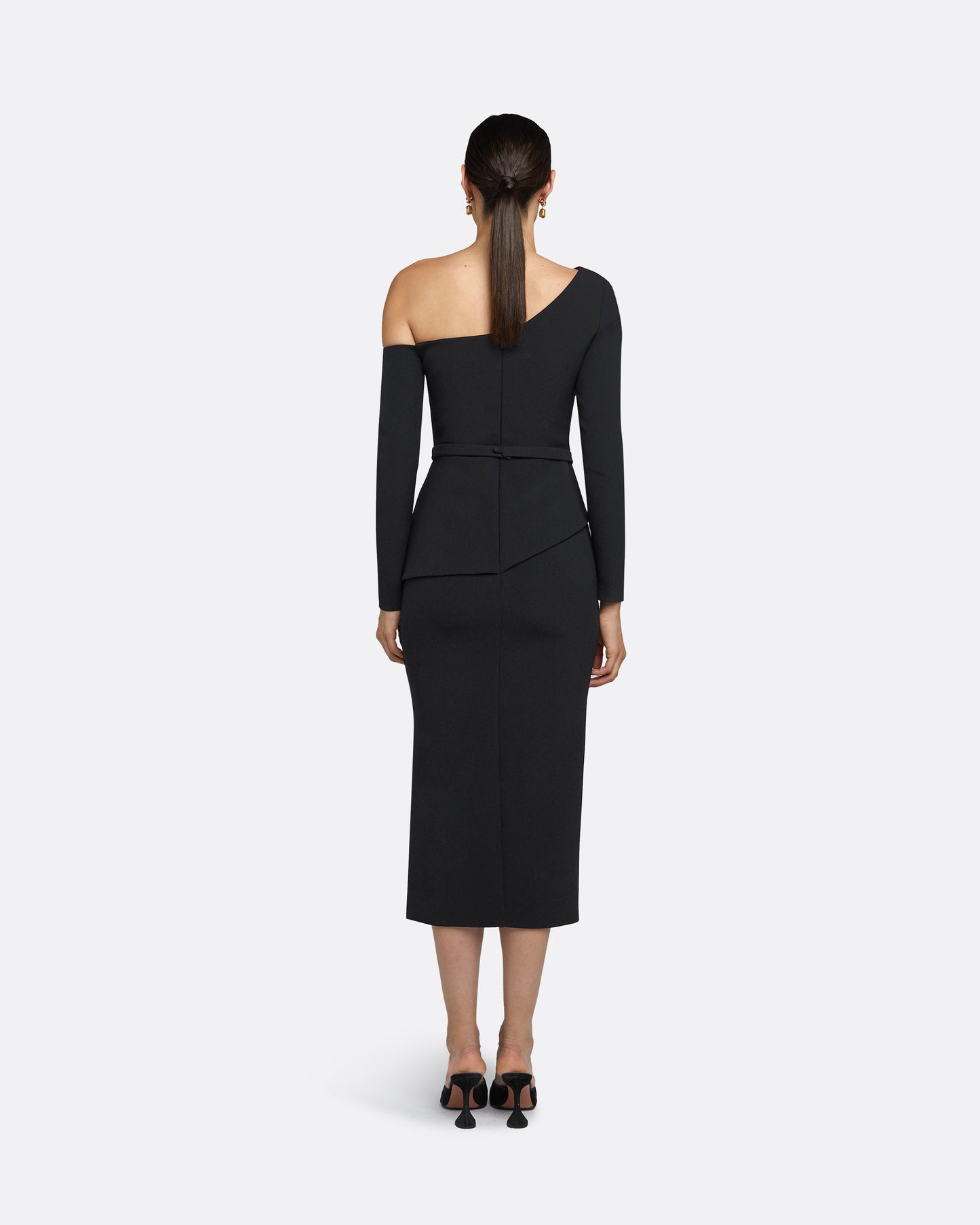 Constanza Black Midi Dress