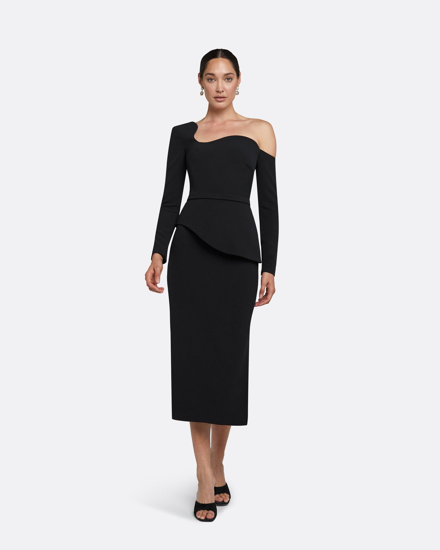 Constanza Black Midi Dress
