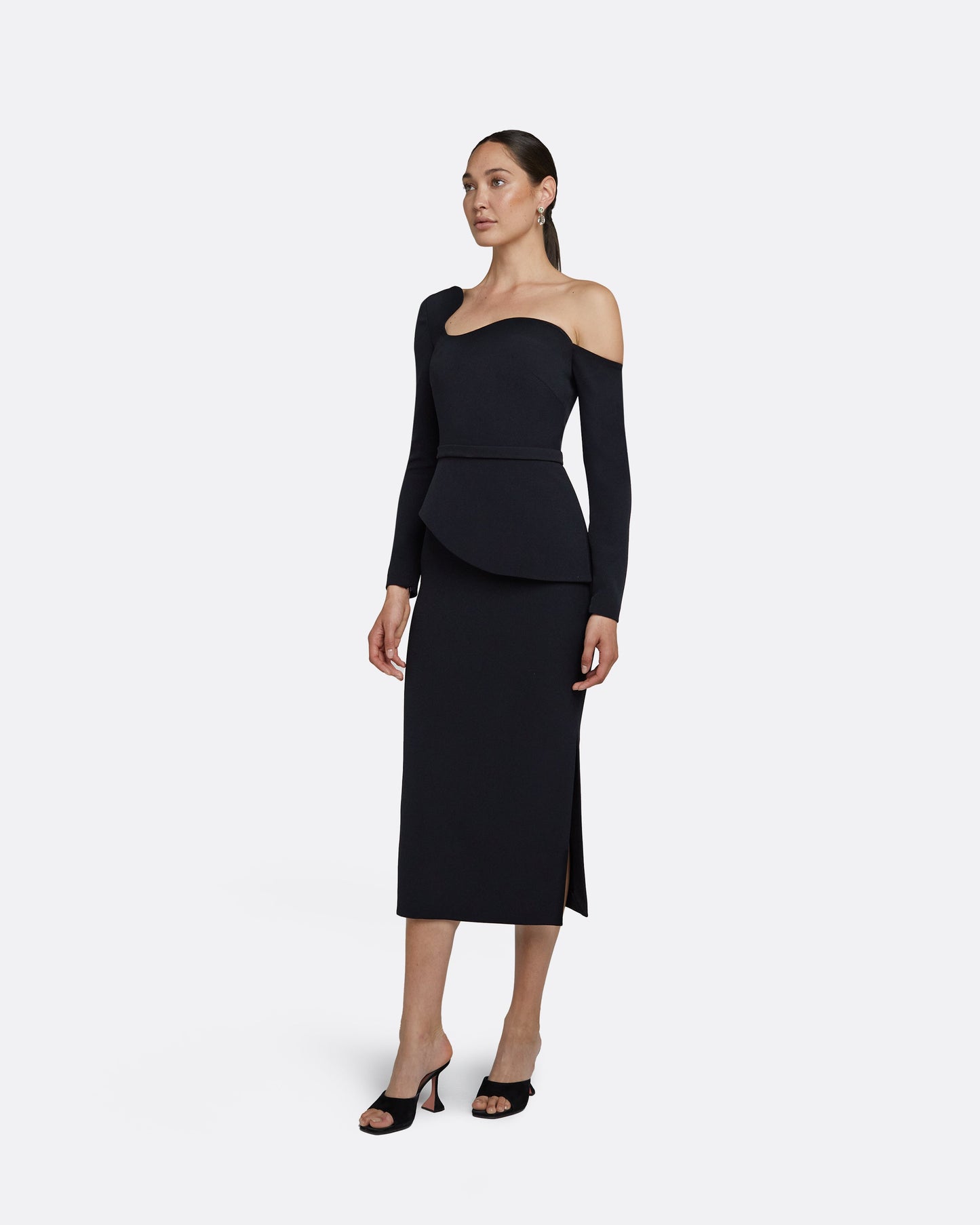 Constanza Black Midi Dress