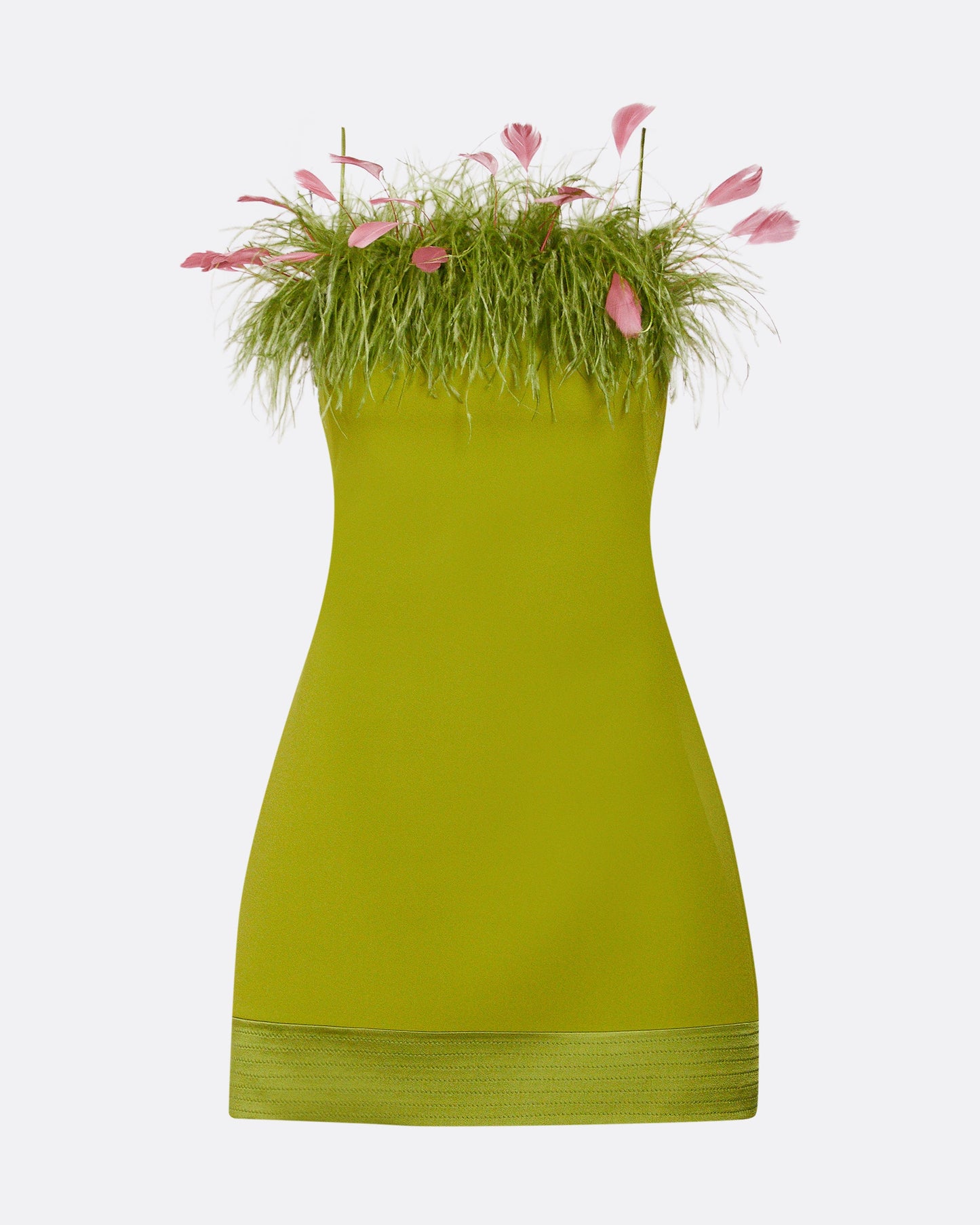 Molly Woodbine Feather-Trimmed Short Dress