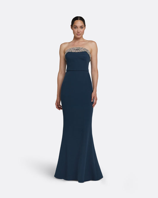 Donatella Ink Blue Long Dress