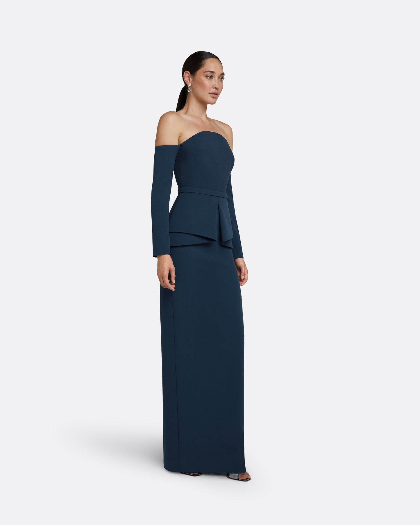 Giuliana Ink Blue Long Dress
