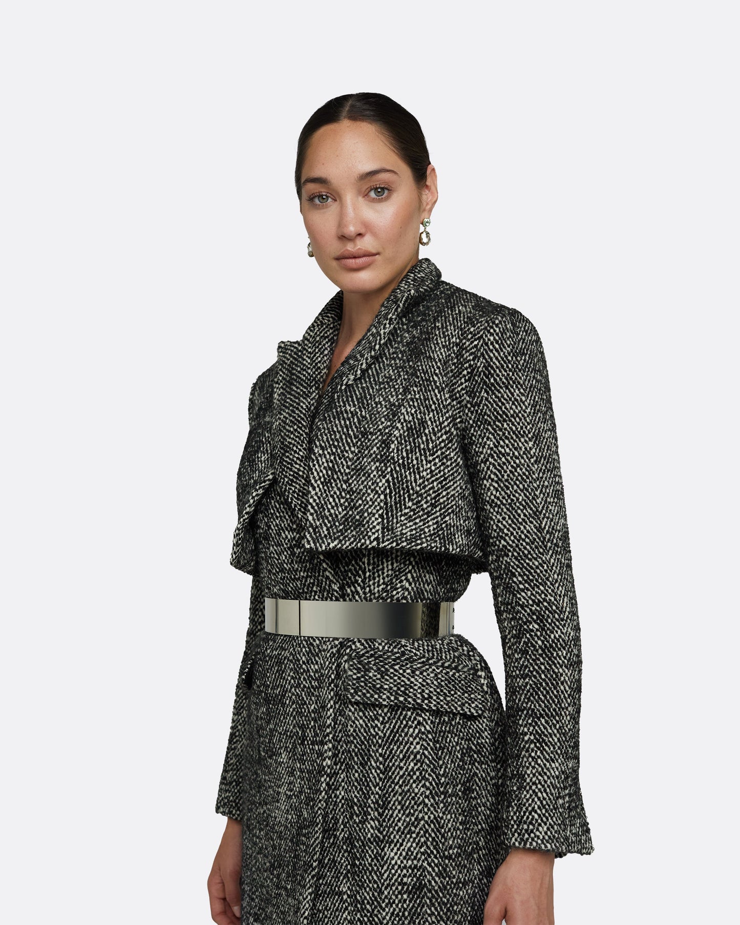 Ennis Black Wool Coat