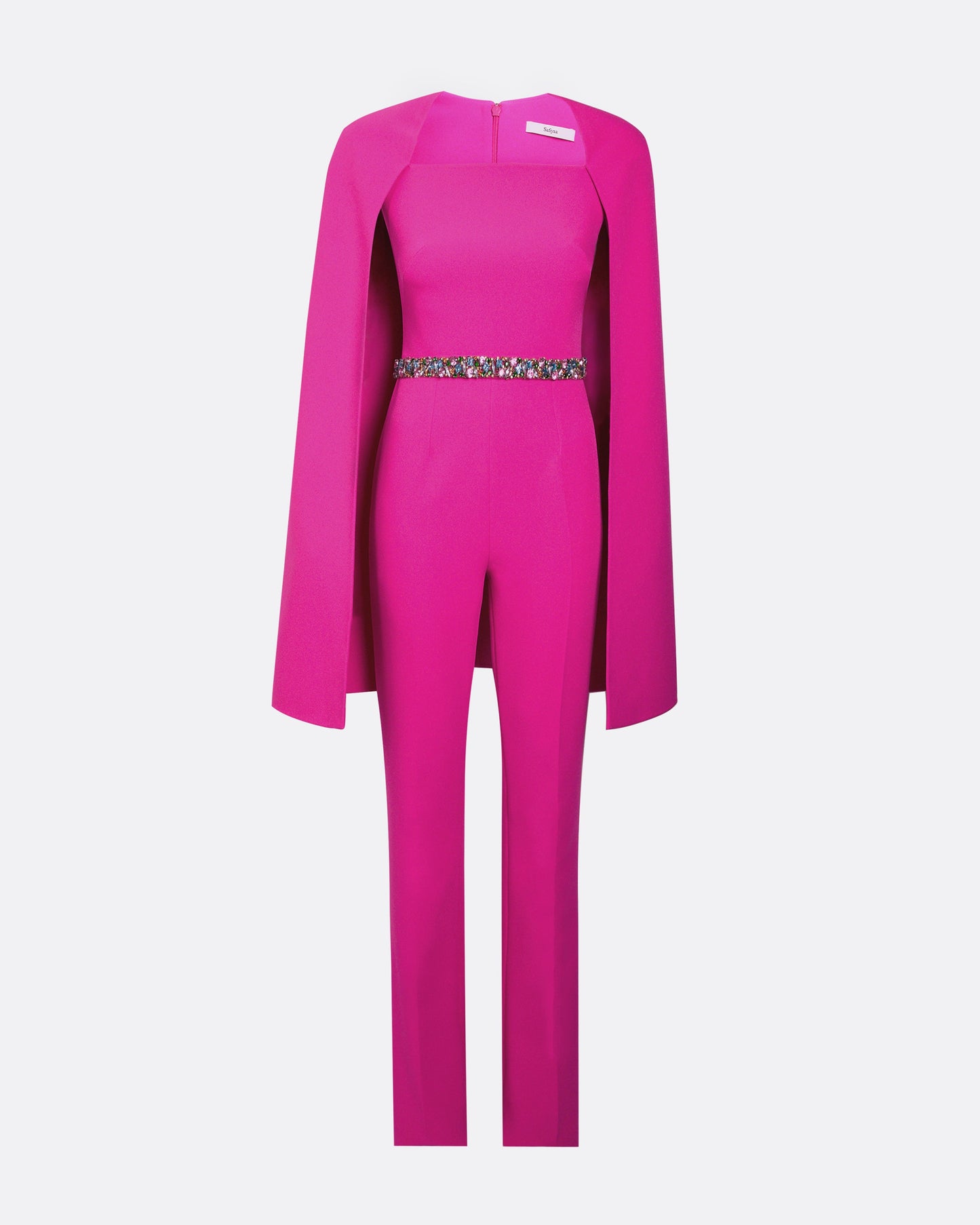 Cinzia Wild Strawberry Jumpsuit With Embroidered Belt