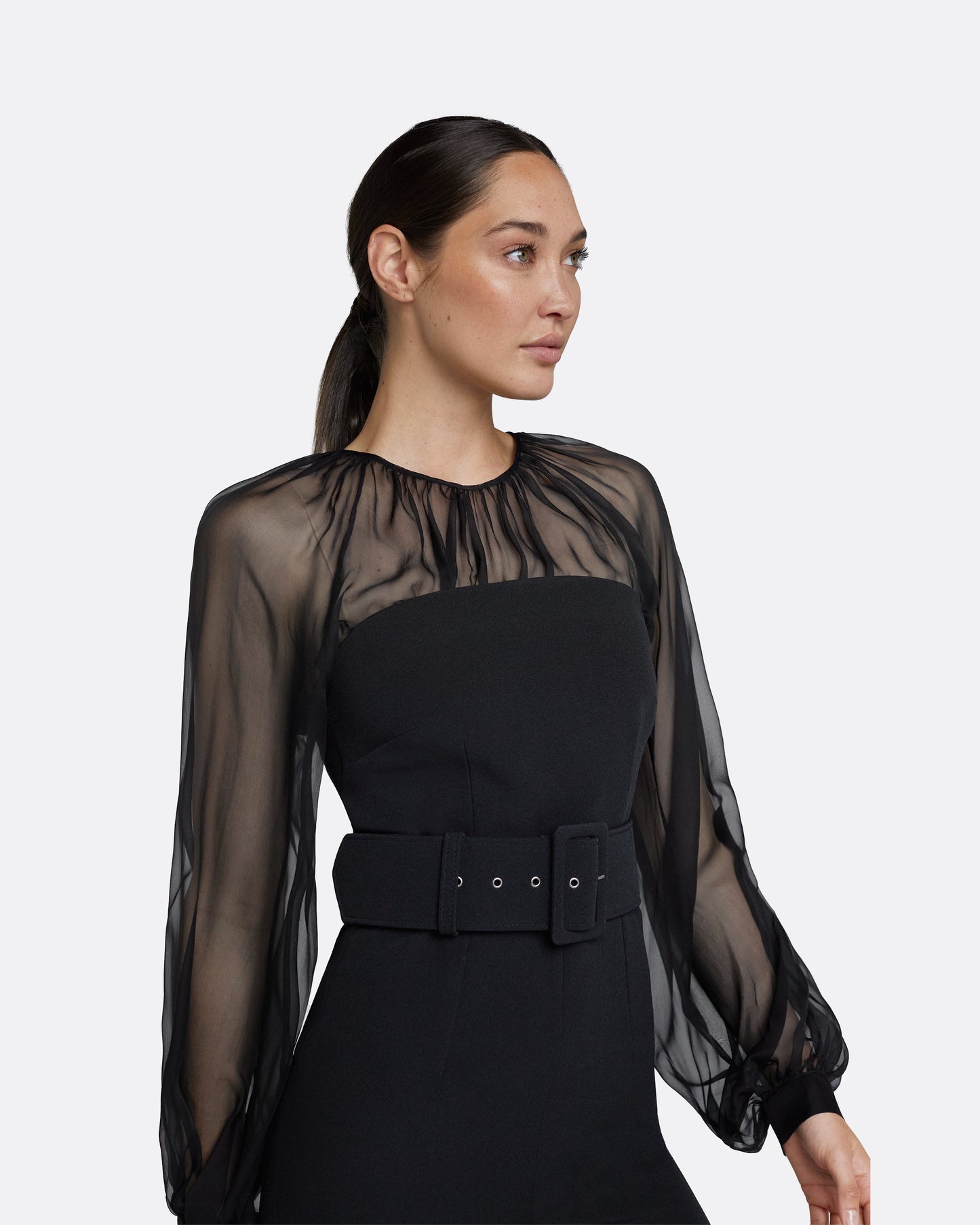 Aternia Black Jumpsuit With Buckle Belt