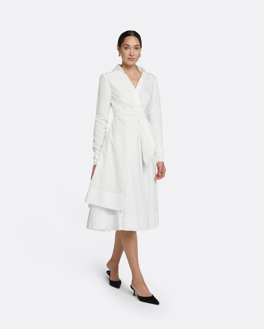 Asteria Ivory Cotton Midi Dress