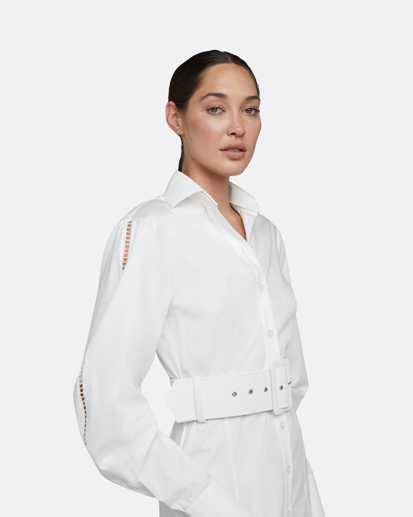 Evie Ivory Cotton Midi Dress