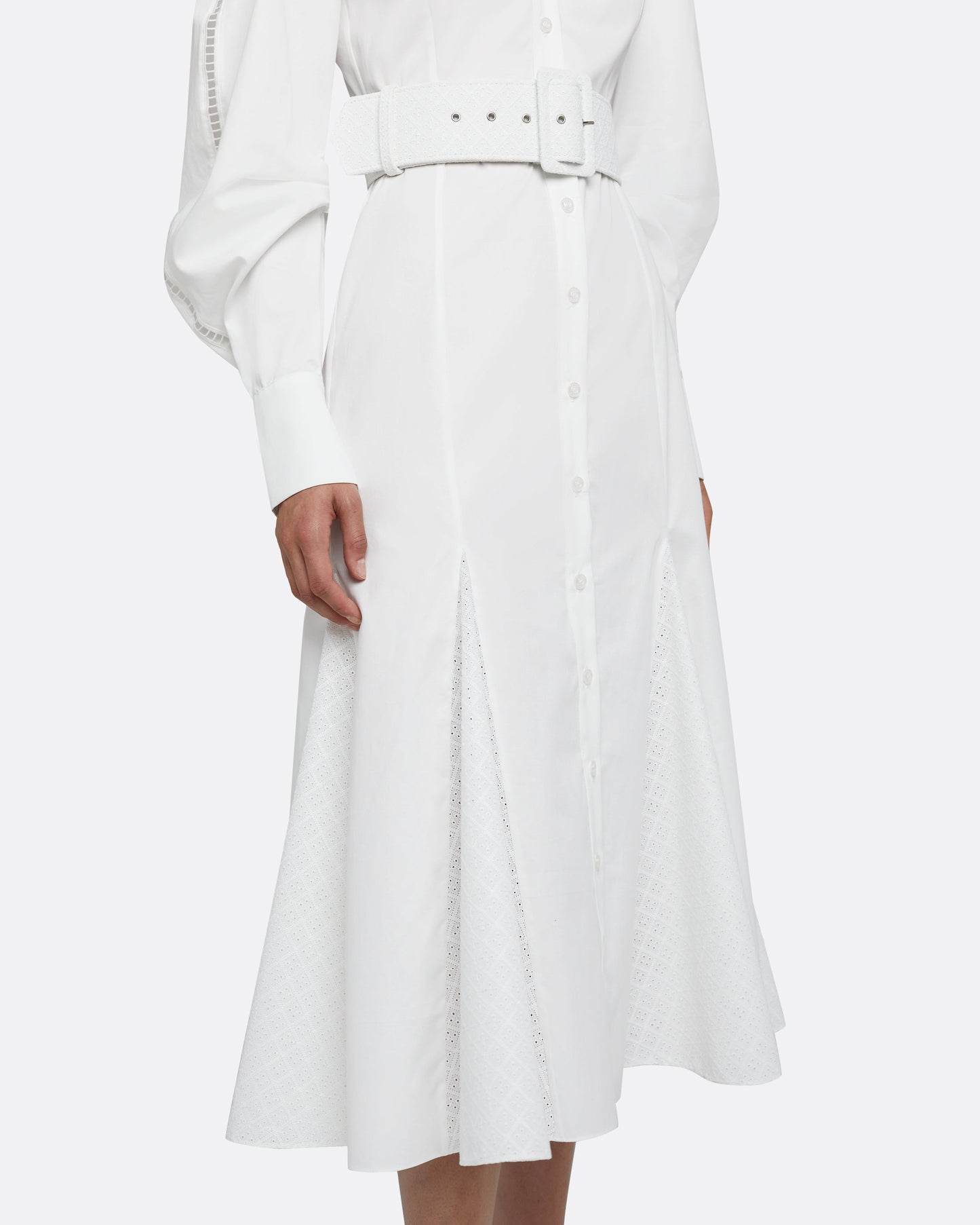 Evie Ivory Cotton Midi Dress