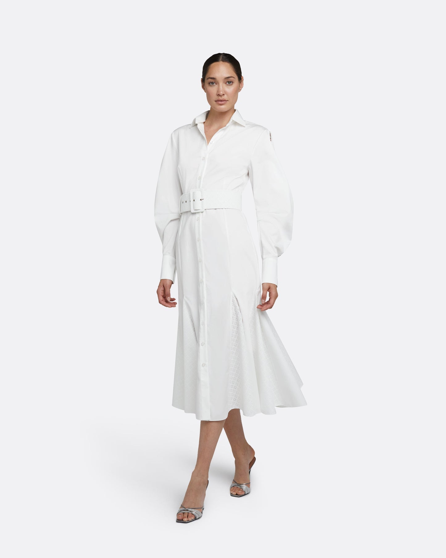 Evie Ivory Cotton Midi Dress