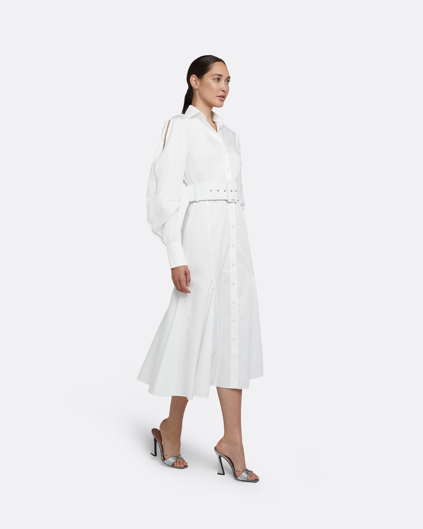 Evie Ivory Cotton Midi Dress