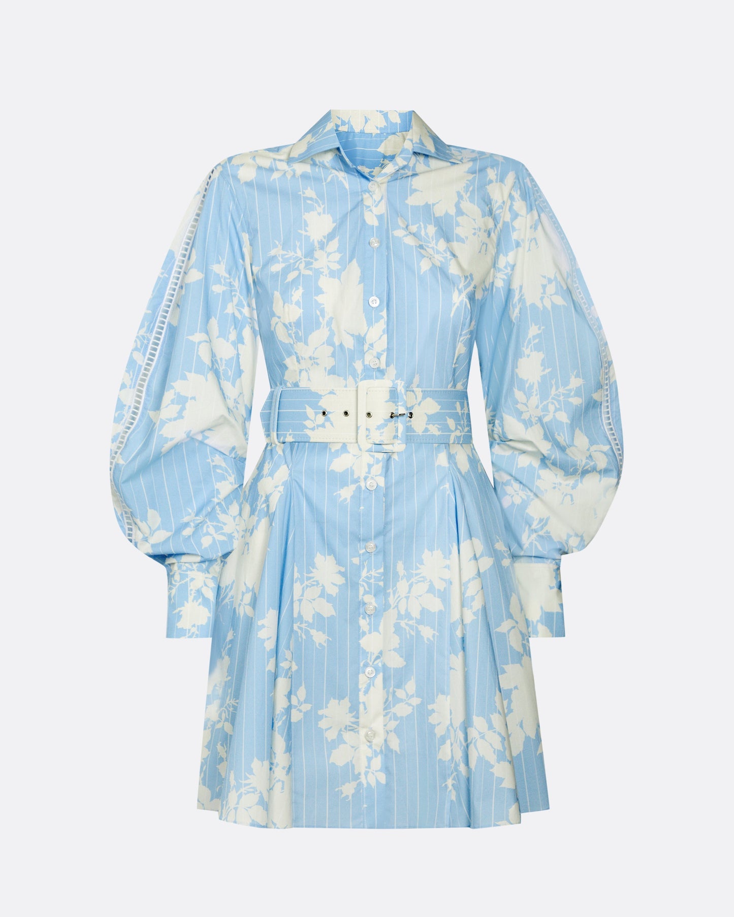 Oksana Pale Blue & White Short Dress