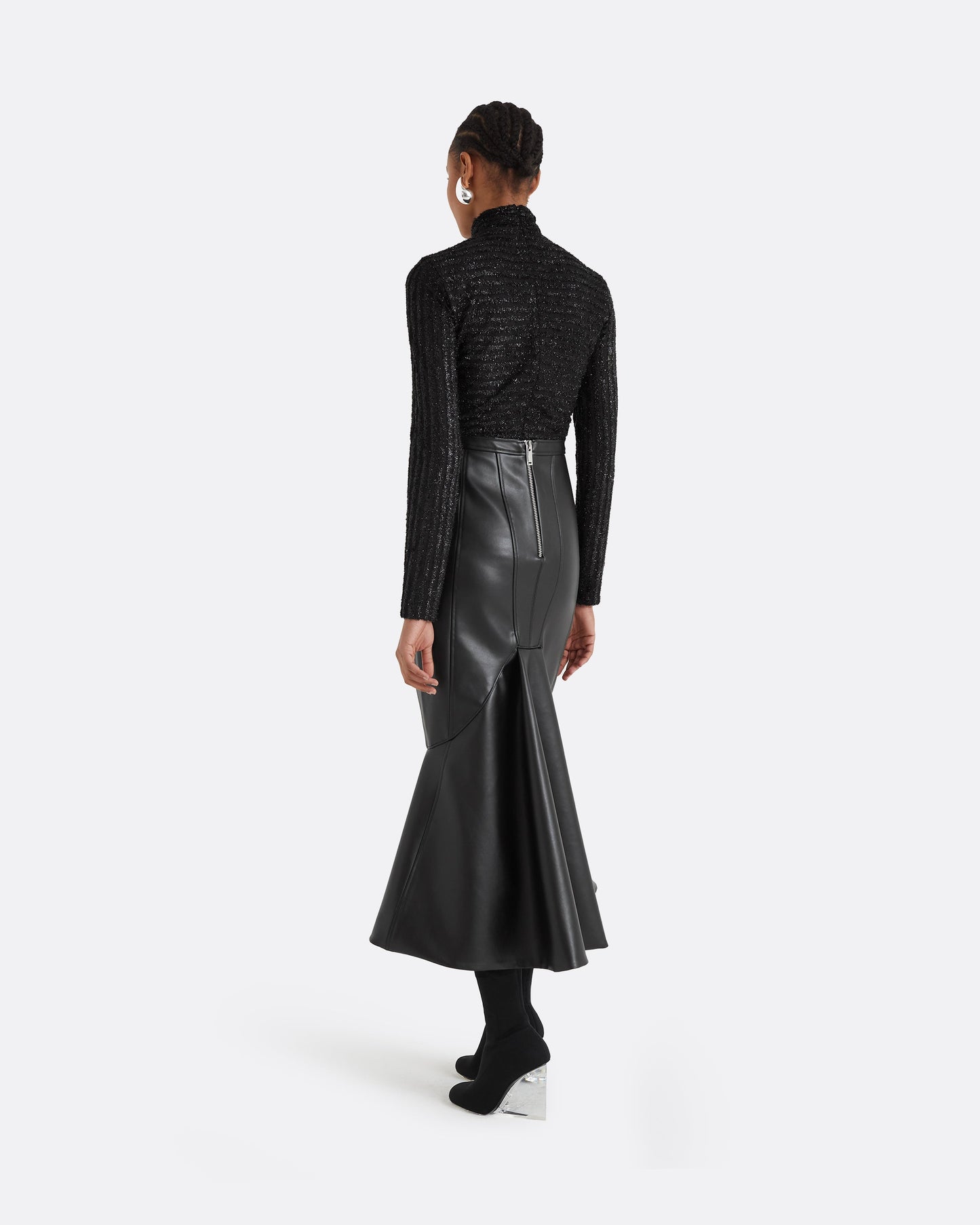 Henner Black Vegan Leather Skirt